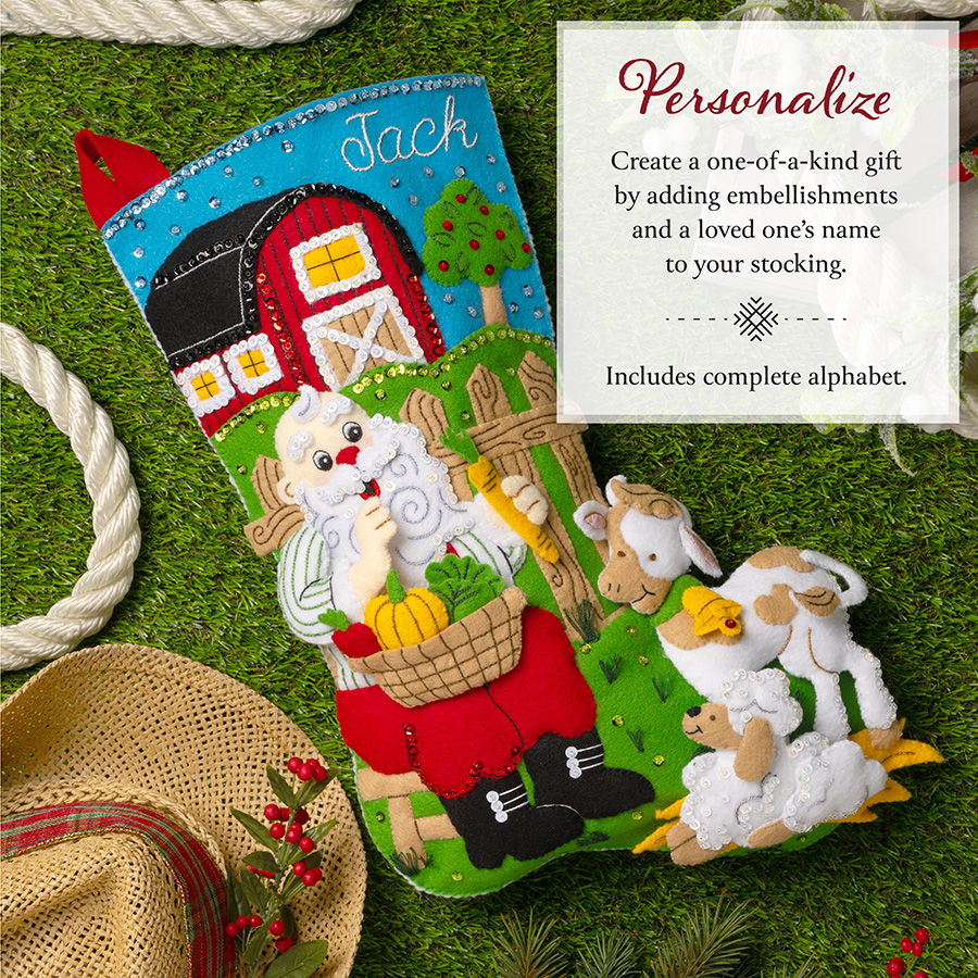 Bucilla ® Seasonal - Felt - Stocking Kits - Harvest Time Santa - 89621E