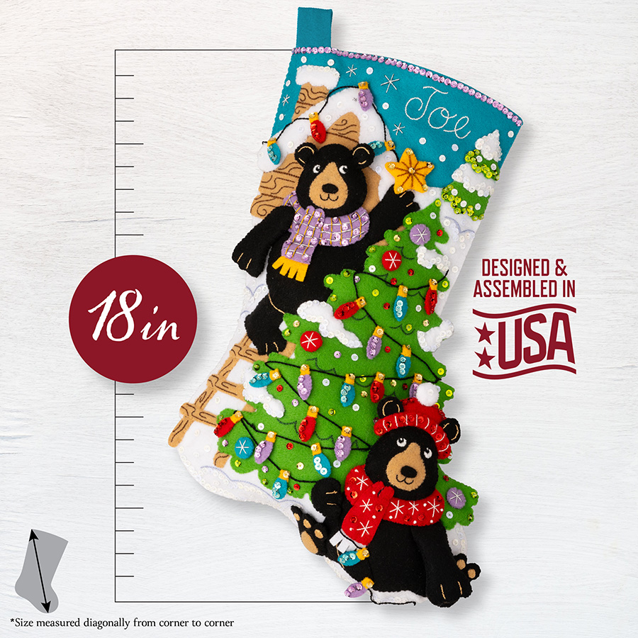 Bucilla ® Seasonal - Felt - Stocking Kits - Holiday Black Bears - 89622E