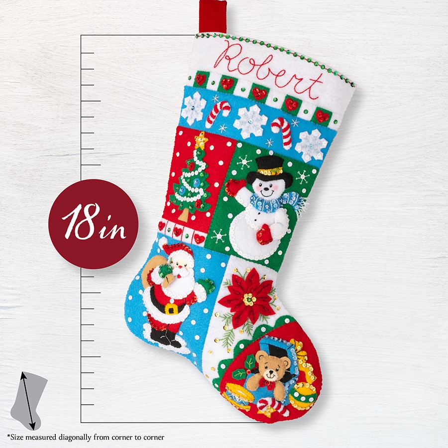 Bucilla ® Seasonal - Felt - Stocking Kits - Holiday Patchwork 89604E