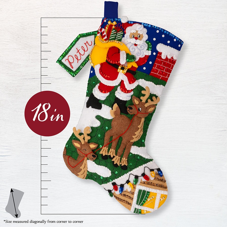 Bucilla ® - Felt - Stocking Kits - Rooftop Santa - 89626E