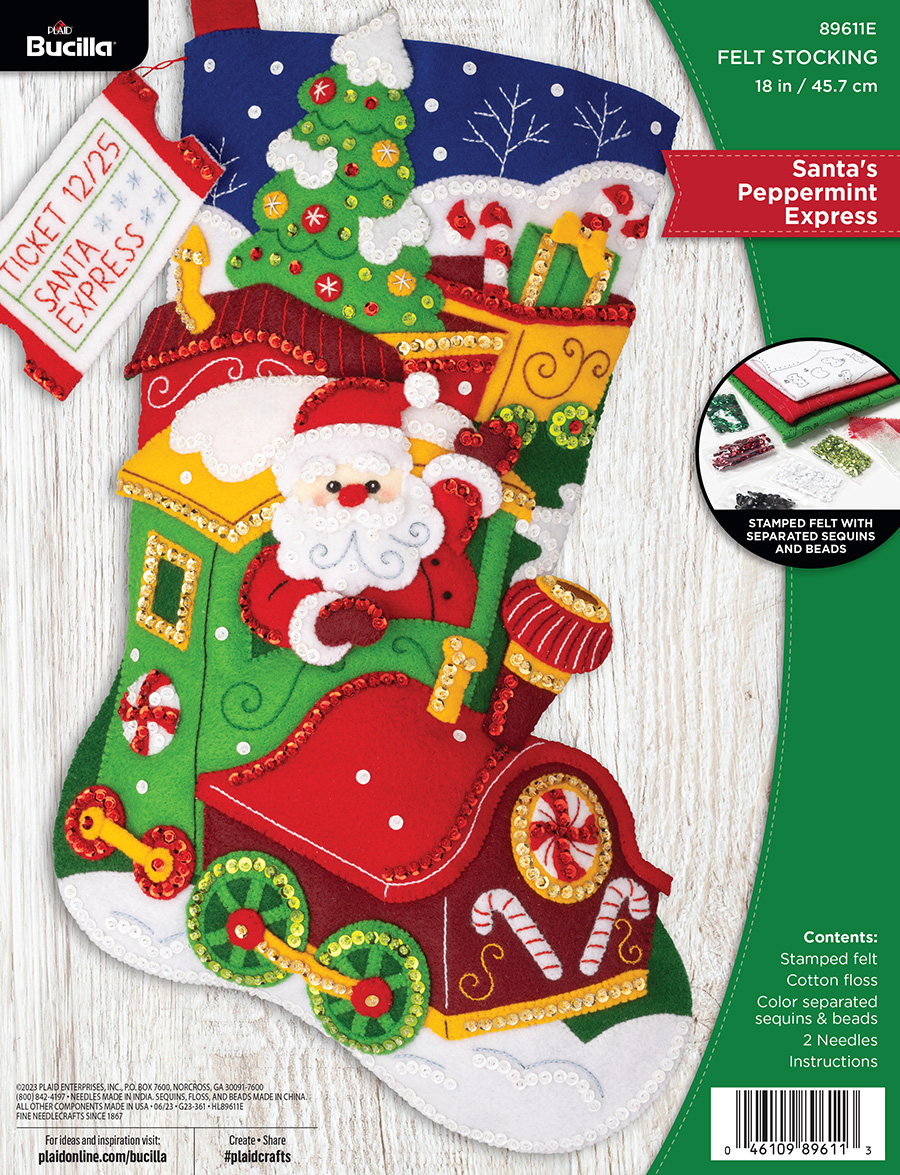 Bucilla ® Seasonal - Felt - Stocking Kits - Santa's Peppermint Express - 89611E