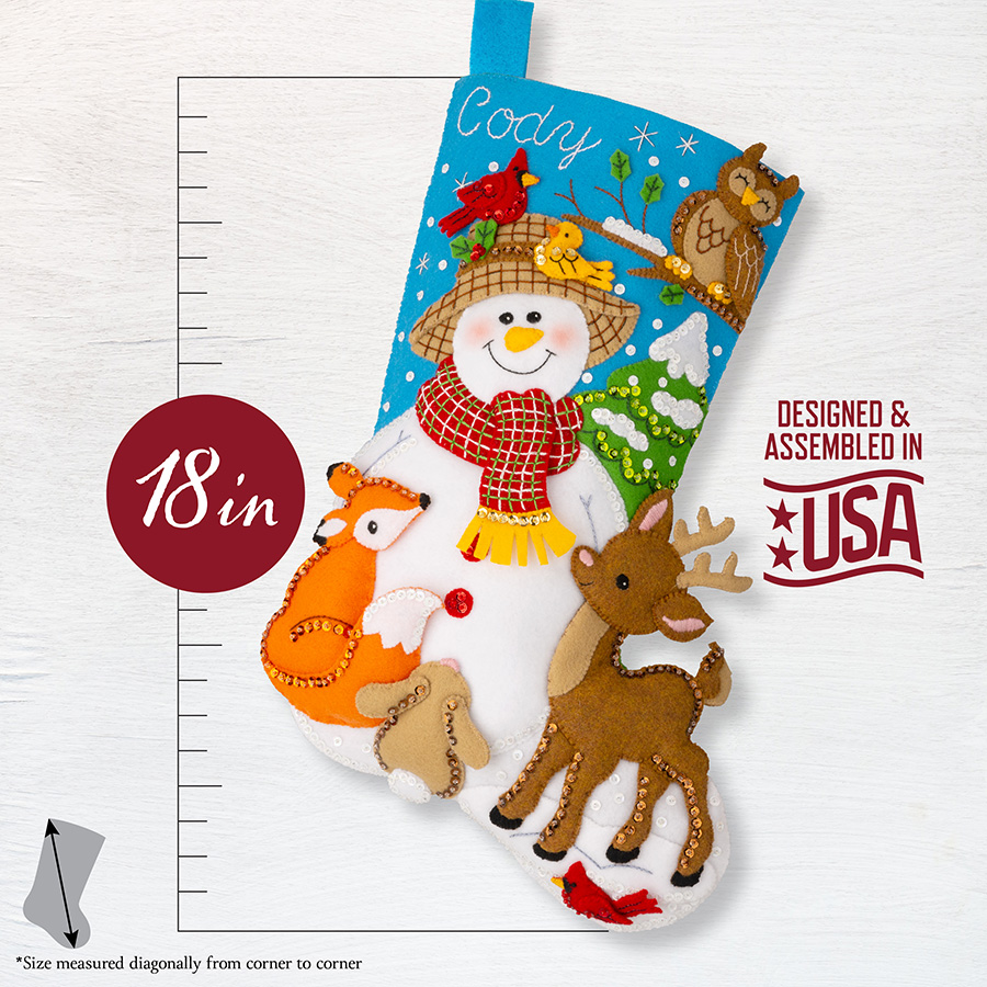 Bucilla ® Seasonal - Felt - Stocking Kits - Snowman’s Woodland Friends - 89623E