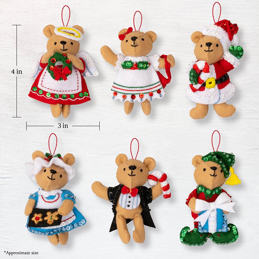 Bucilla ® Seasonal - Felt - Ornament - Teddy Bear Traditions - 89646E