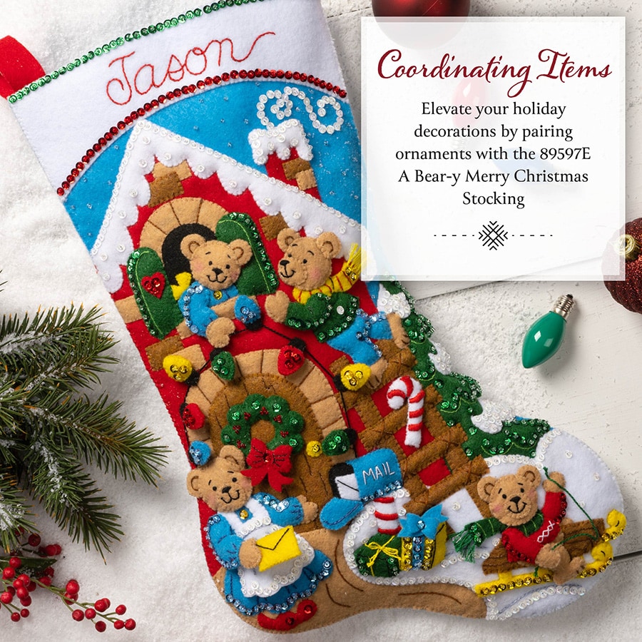 Bucilla ® Seasonal - Felt - Ornament - Teddy Bear Traditions - 89646E