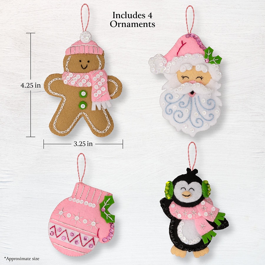 Bucilla ® Seasonal - Felt - Ornament Kits - Santa Sweets - 89708E