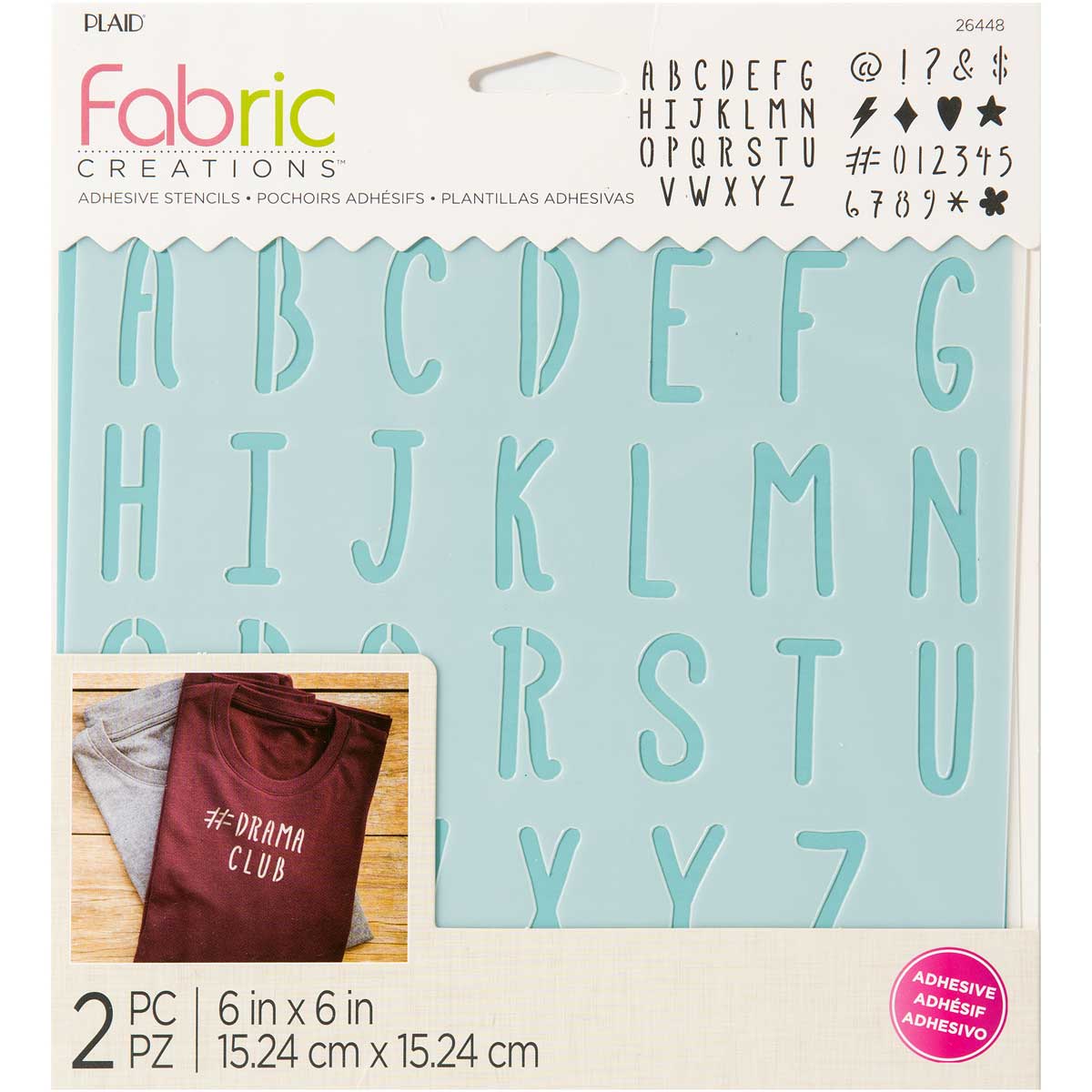 Fabric Creations™ Adhesive Stencils - Alphabet, 6