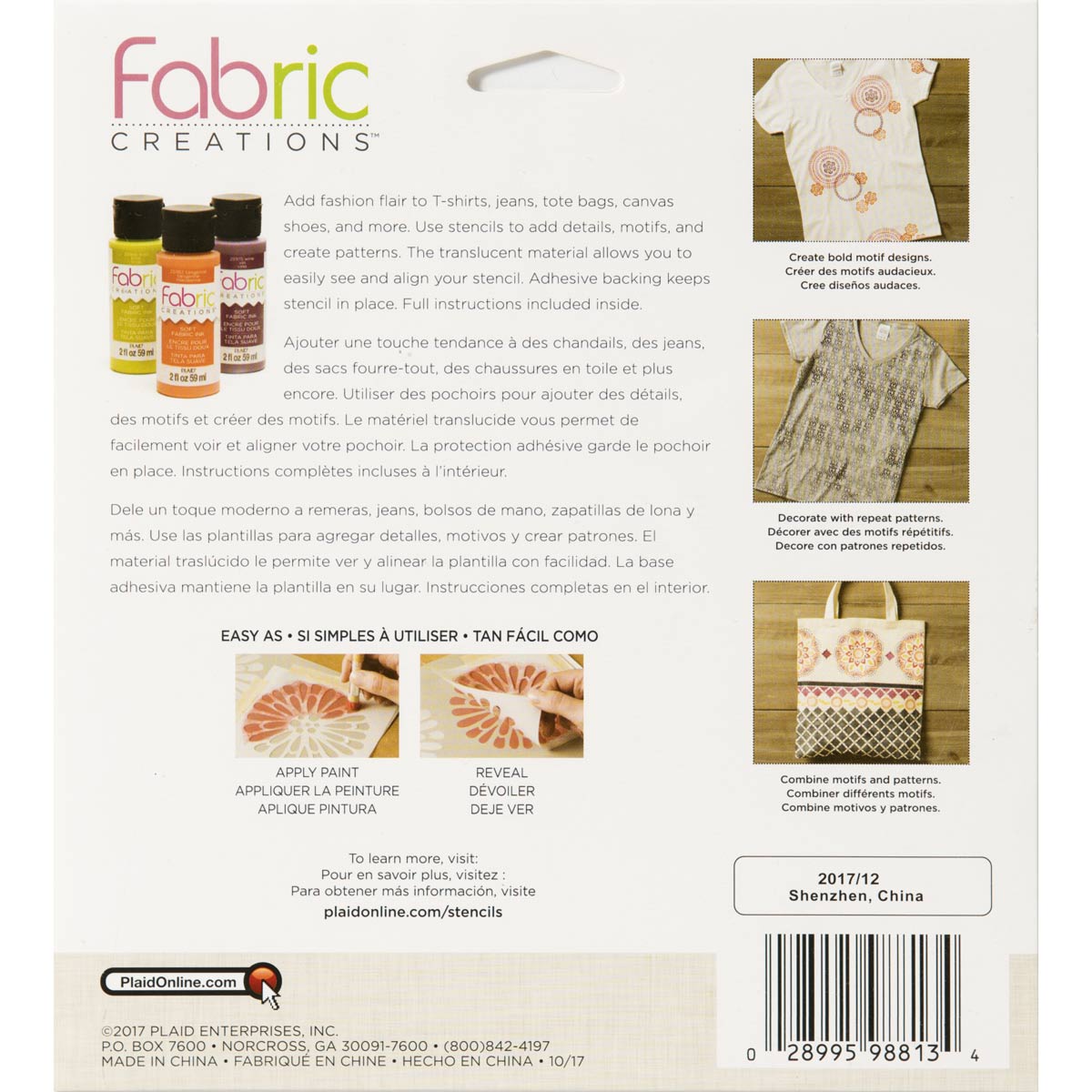Fabric Creations™ Adhesive Stencils - Boho Flower, 6