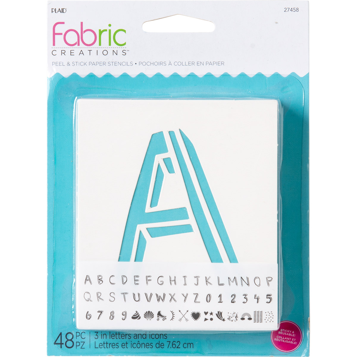 Fabric Creations™ Adhesive Stencils - Mini - Alphabet Whimsy, 3-1/2