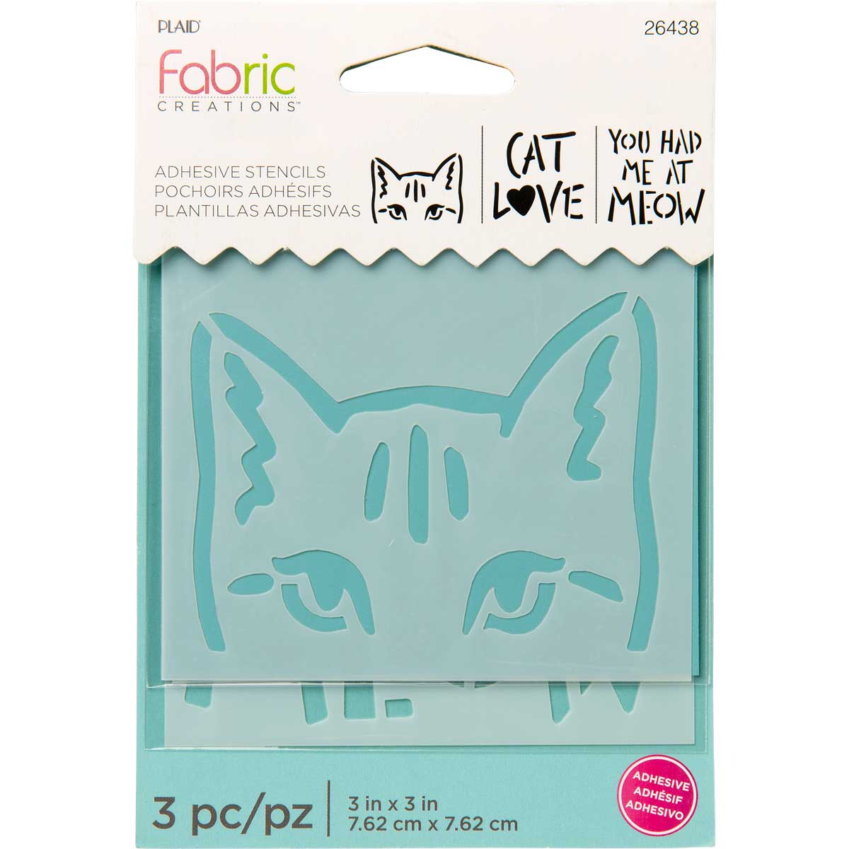 Fabric Creations™ Adhesive Stencils - Mini - Cat, 3