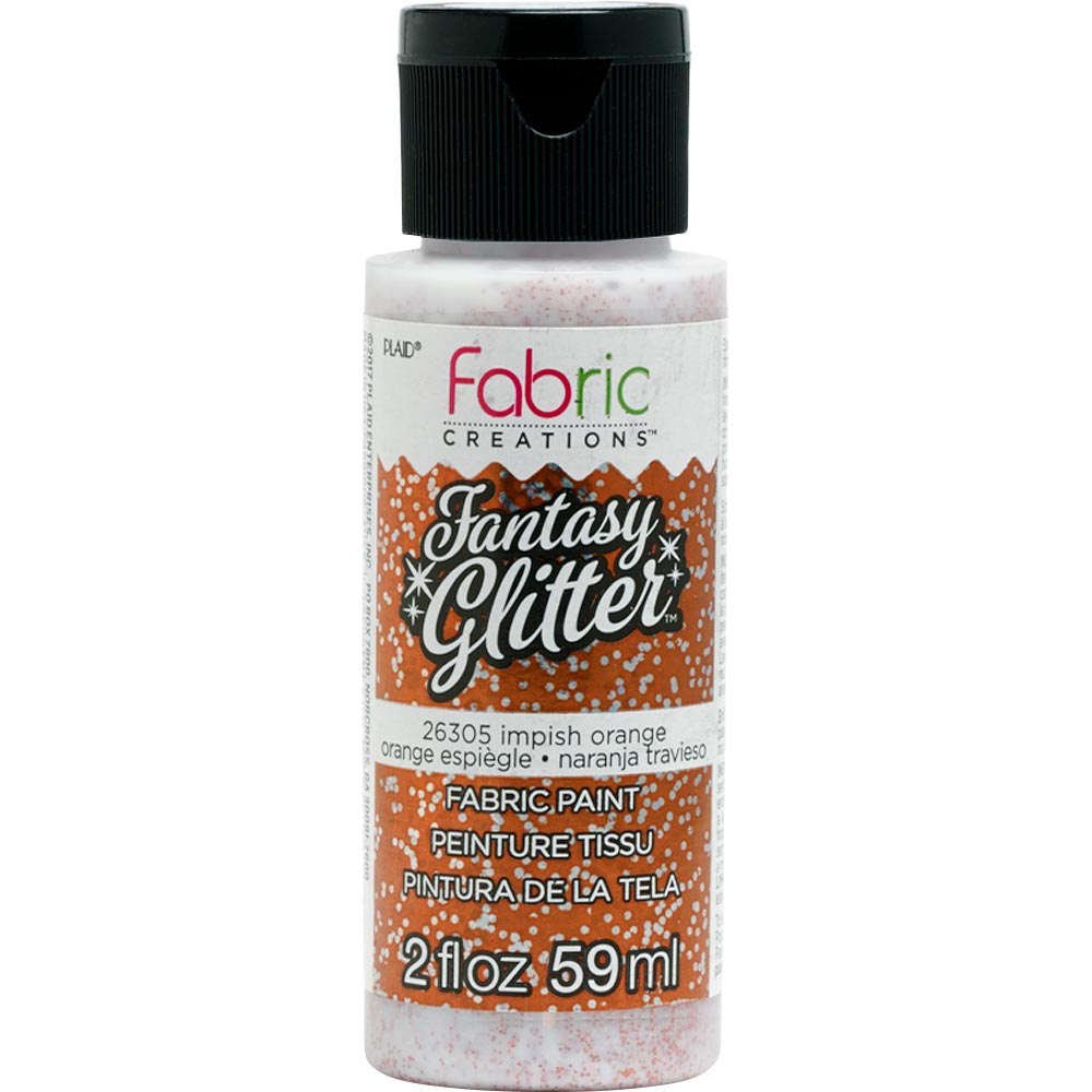 Fabric Creations™ Fantasy Glitter™ Fabric Paint - Impish Orange, 2 oz. - 26305
