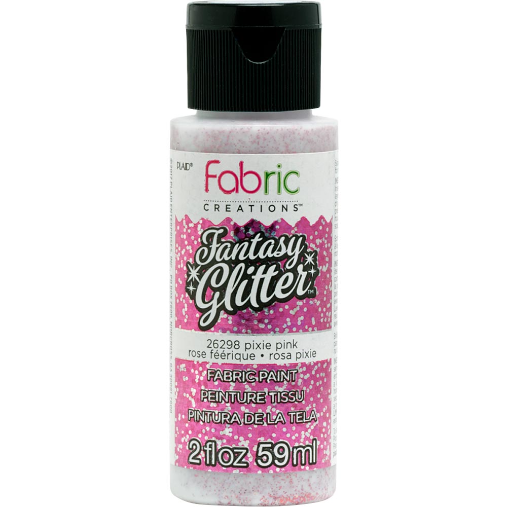 Fabric Creations™ Fantasy Glitter™ Fabric Paint - Pixie Pink, 2 oz. - 26298