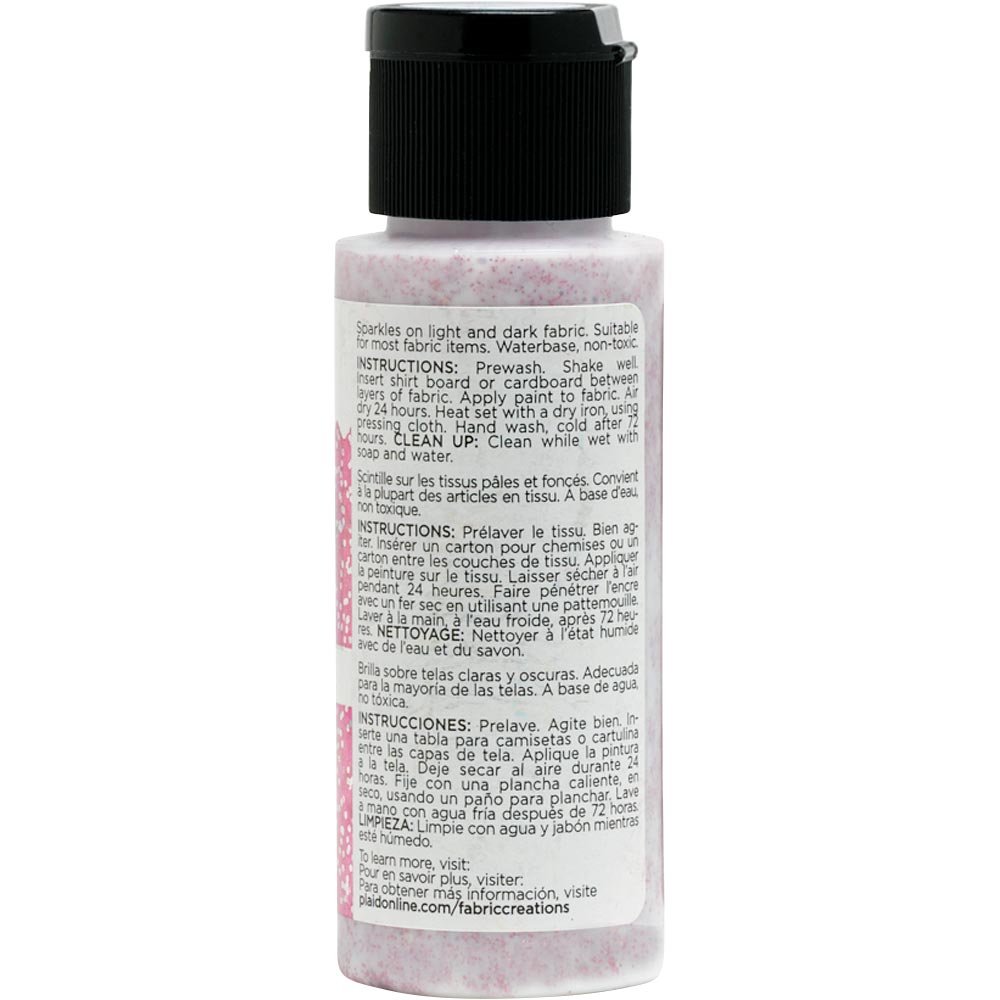 Fabric Creations™ Fantasy Glitter™ Fabric Paint - Pixie Pink, 2 oz. - 26298