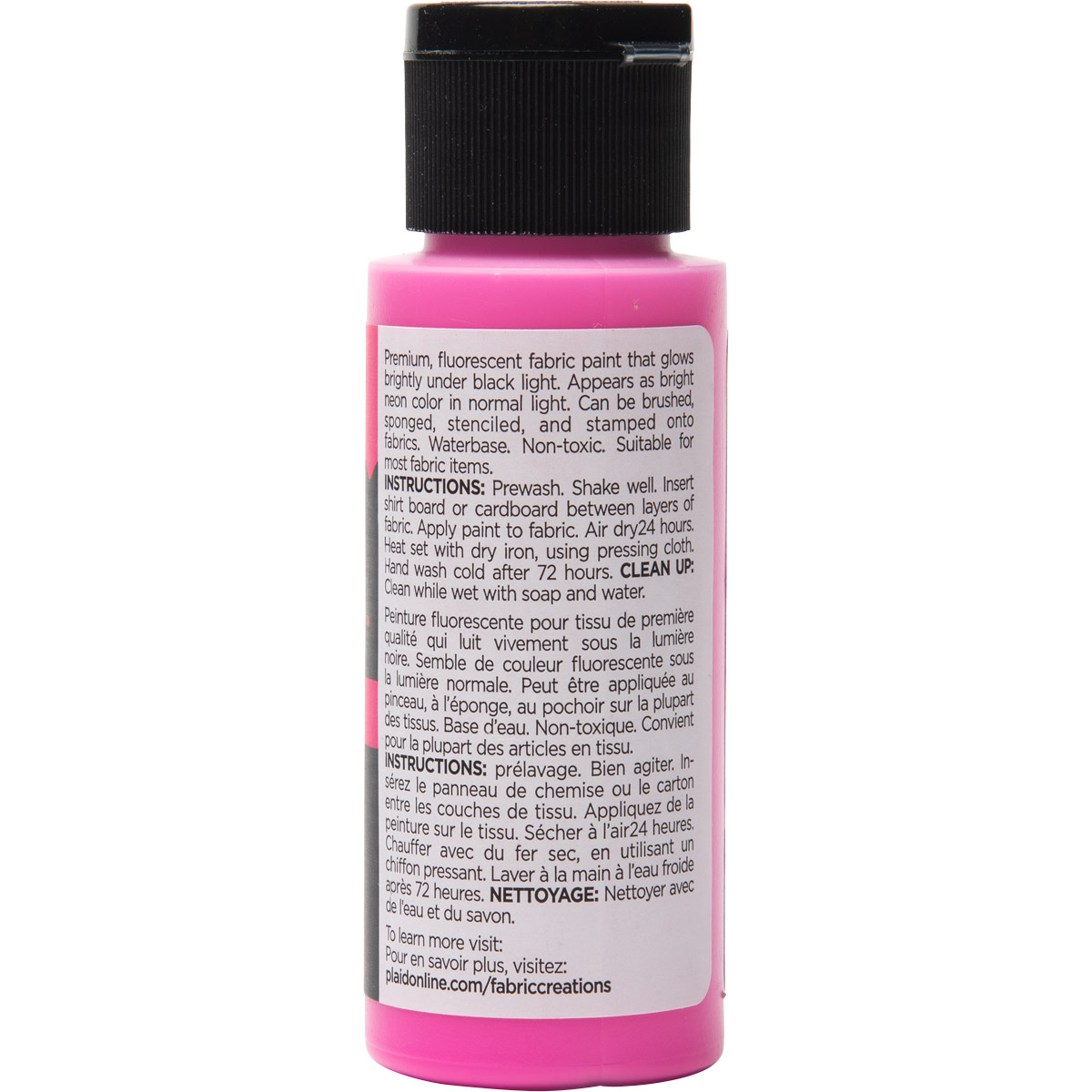 Fabric Creations™ Neon Black Light Fabric Paint - Pink, 2 oz. - 44659