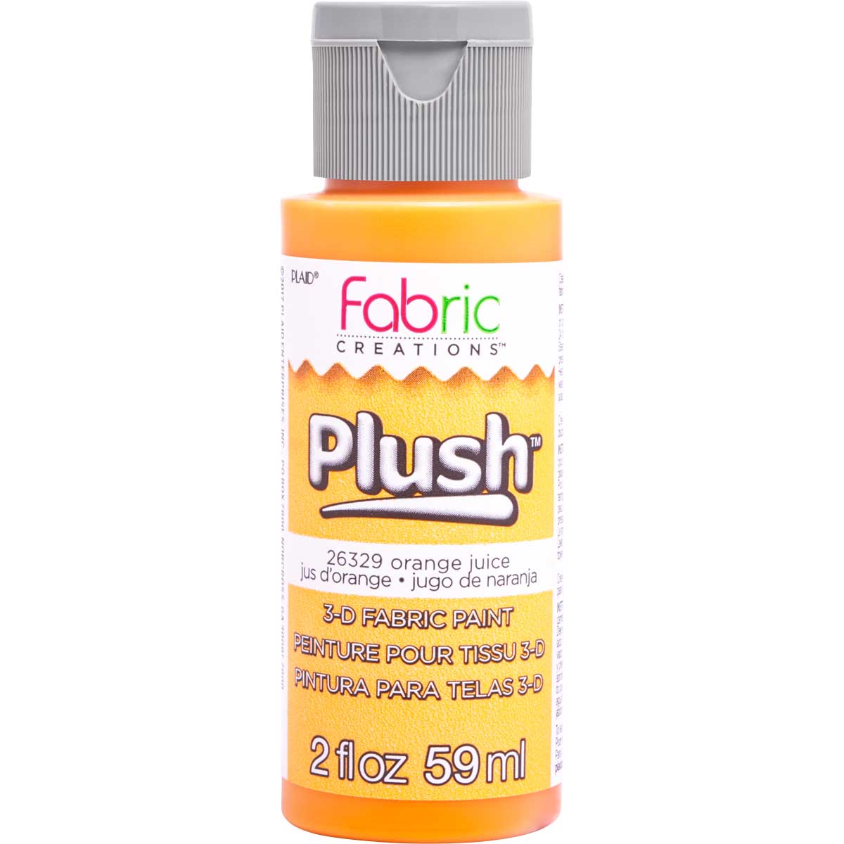 Fabric Creations™ Plush™ 3-D Fabric Paints - Orange Juice, 2 oz. - 26329