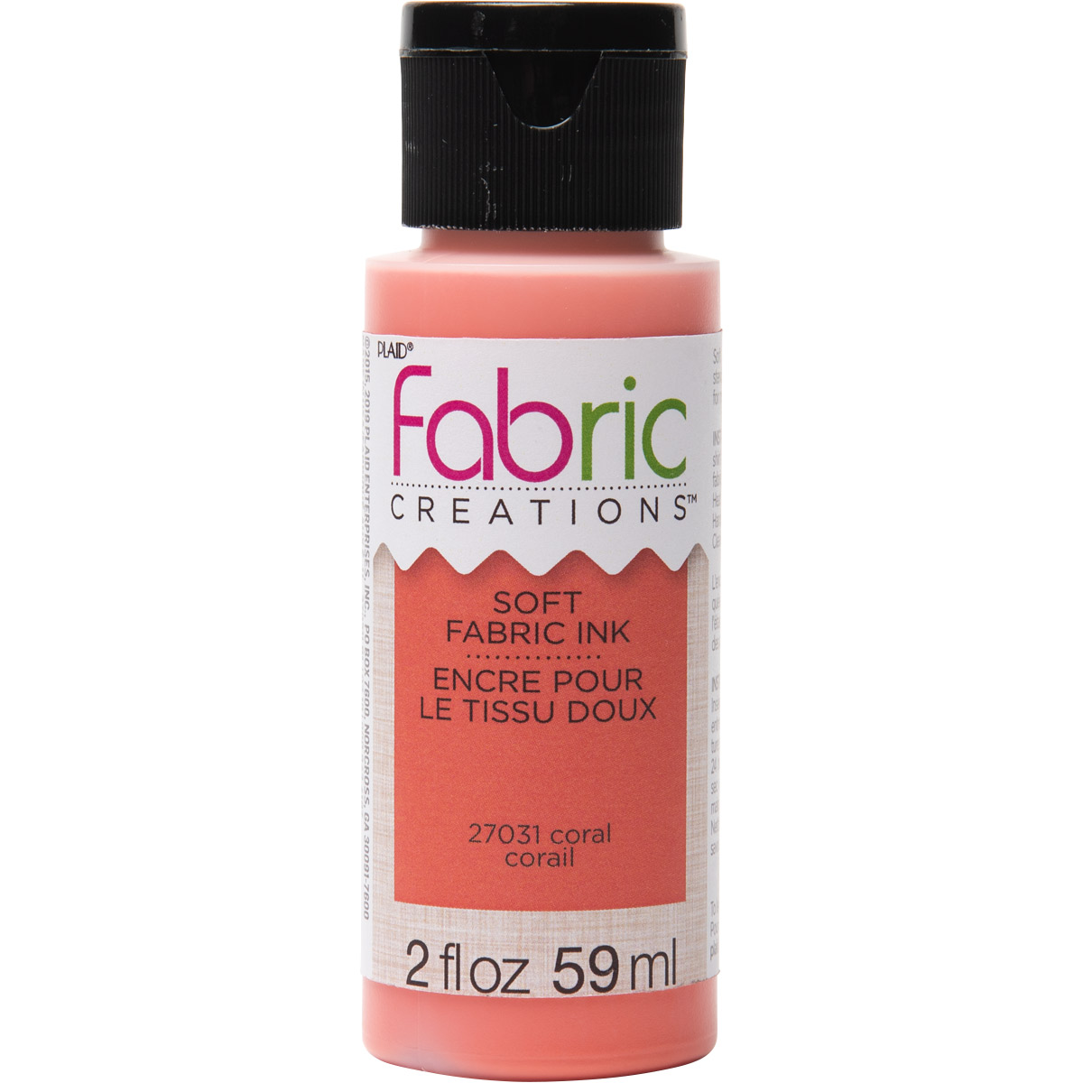 Fabric Creations™ Soft Fabric Inks - Coral, 2 oz. - 27031