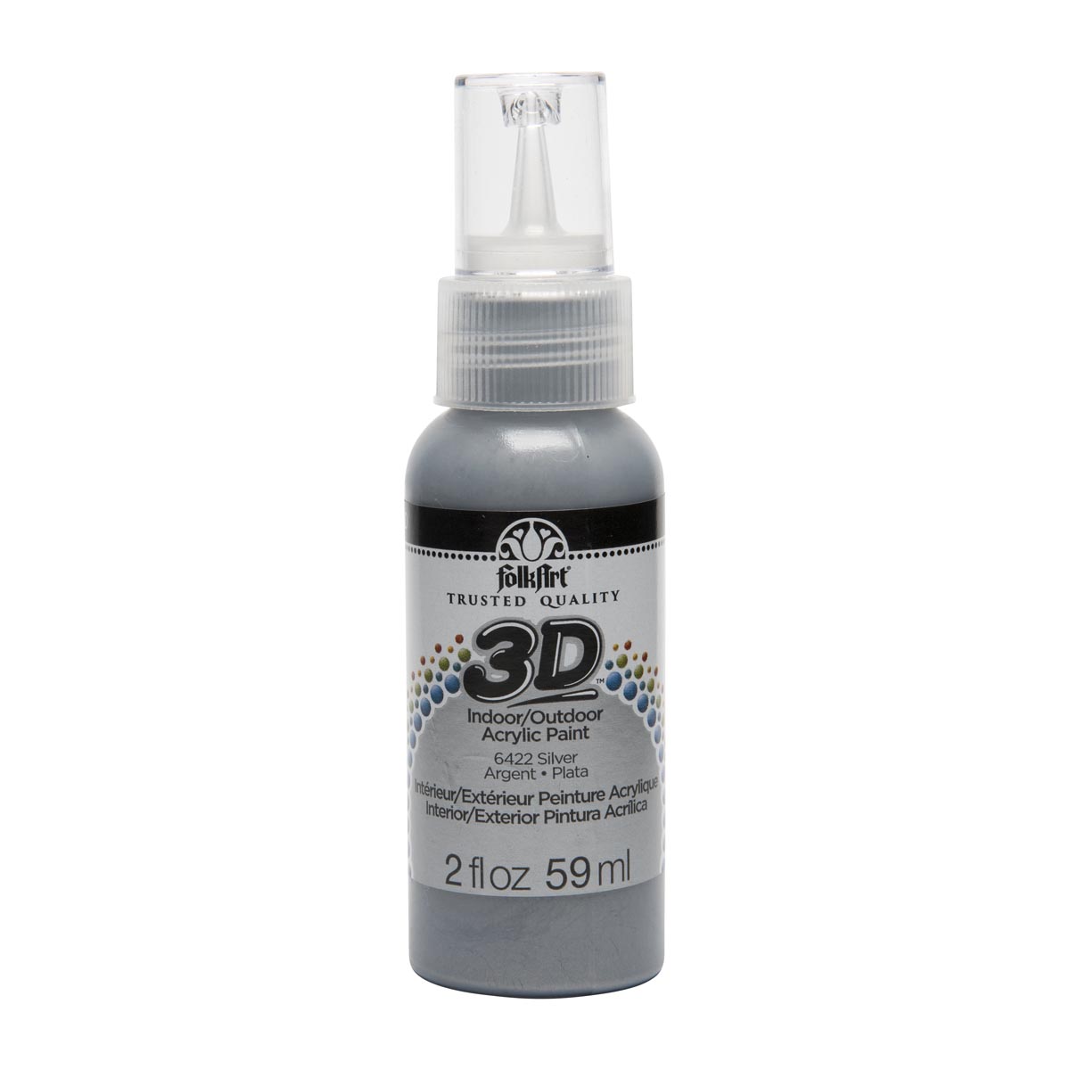 FolkArt ® 3D™ Acrylic Paint - Silver Metallic, 2 oz. - 6422