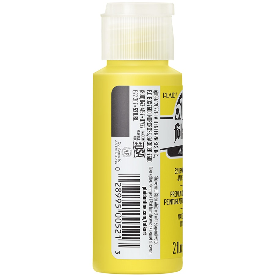 FolkArt ® Acrylic Colors - Lemon Yellow, 2 oz. - 521