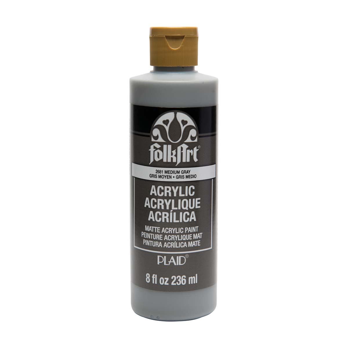 FolkArt ® Acrylic Colors - Medium Gray, 8 oz. - 2681