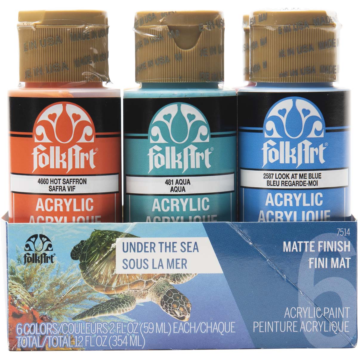 FolkArt ® Acrylic Colors Paint Set 6 Color - Under the Sea - 7514