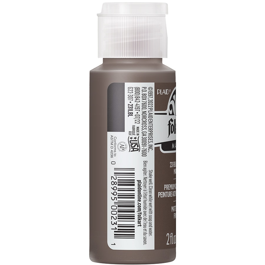 FolkArt ® Acrylic Colors - Real Brown, 2 oz. - 231