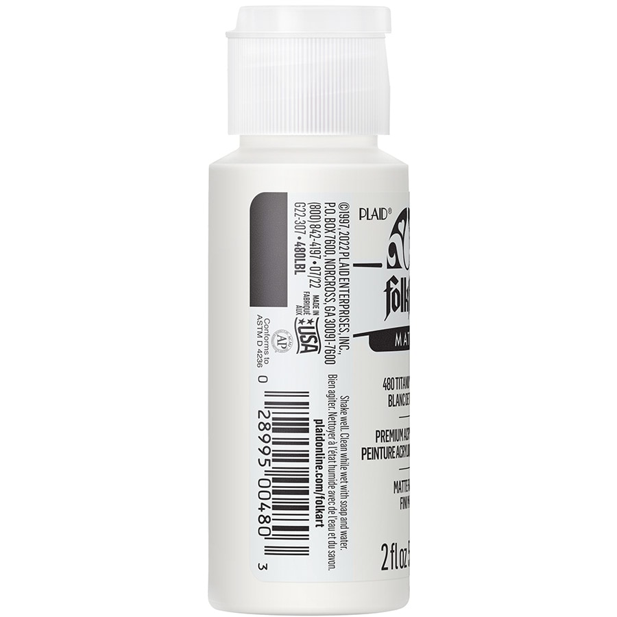 FolkArt ® Acrylic Colors - Titanium White, 2 oz. - 480