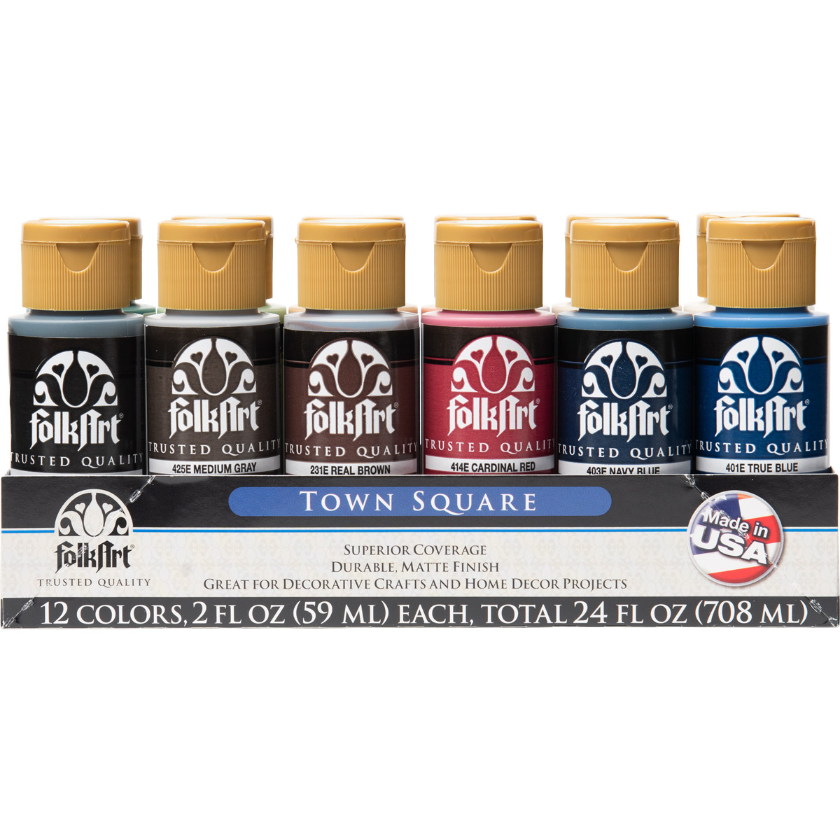 FolkArt ® Acrylic Colors Value Paint Set - Town Square, 12 Colors - 5069E