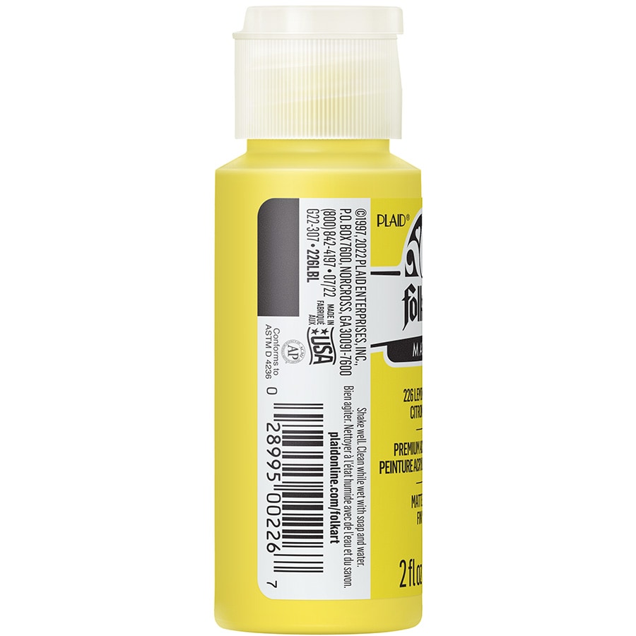 FolkArt ® Acrylic Colors - Yellow Lemon, 2 oz. - 226