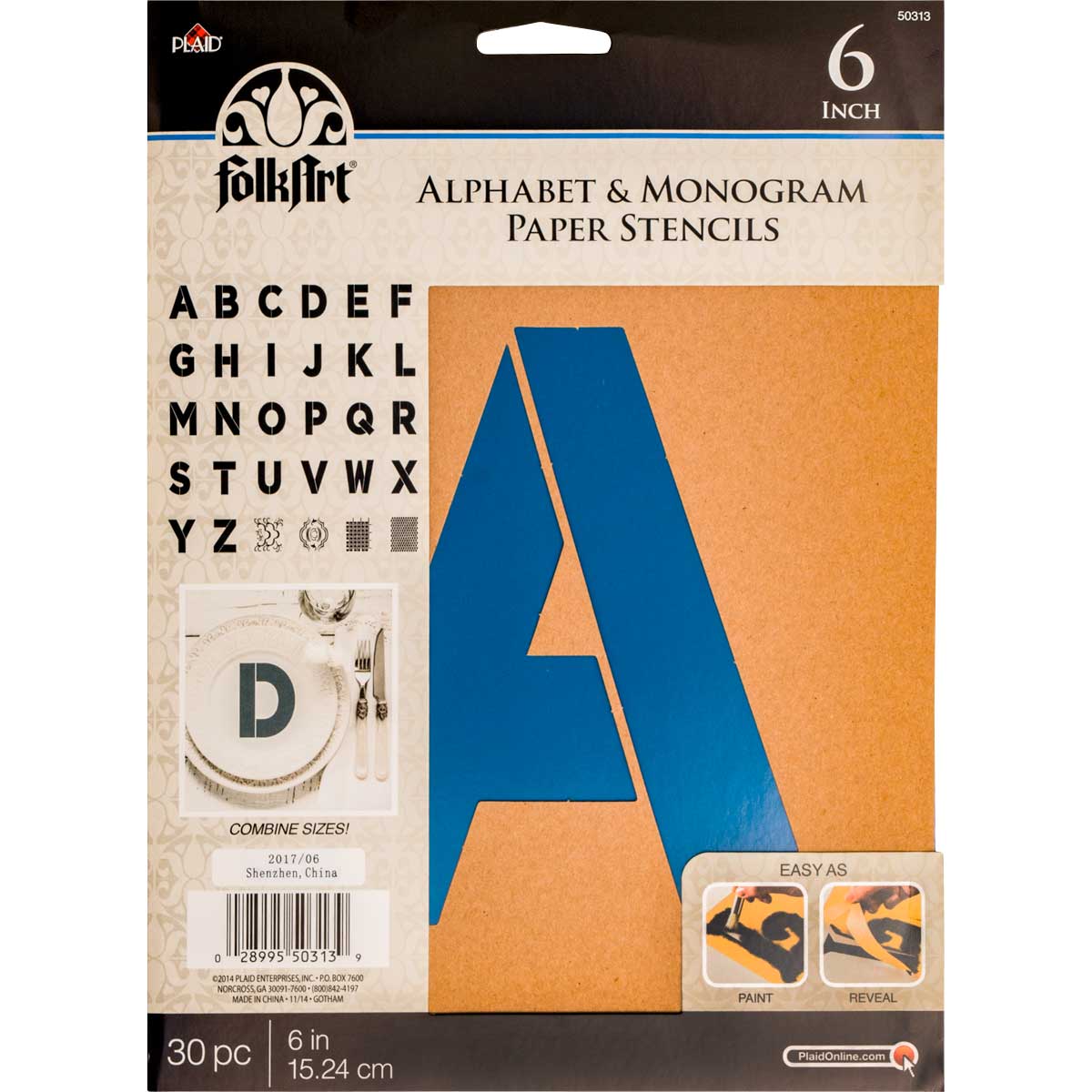 FolkArt ® Alphabet & Monogram Paper Stencils - Bold Font, 6
