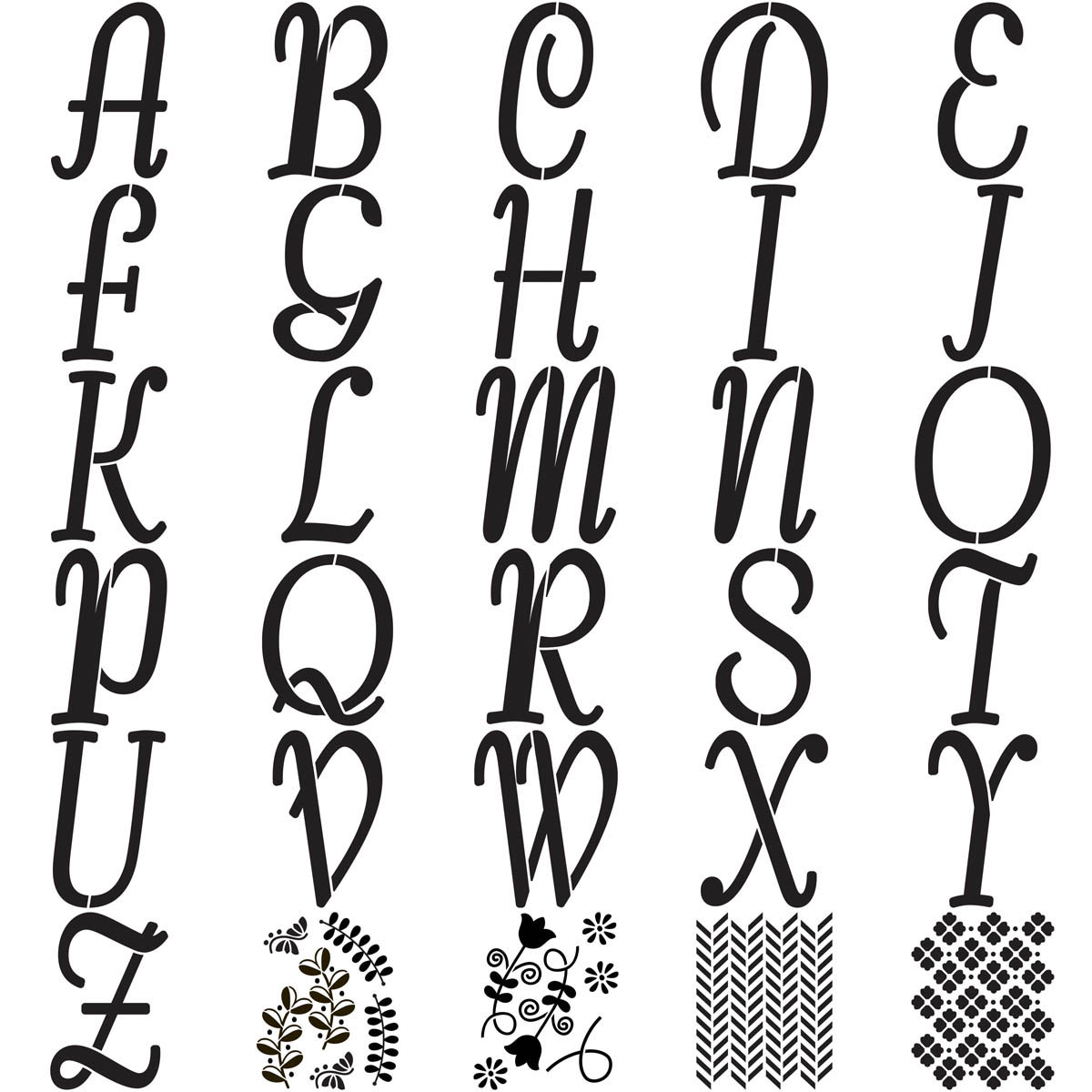 FolkArt ® Alphabet & Monogram Paper Stencils - Italic Font, 7