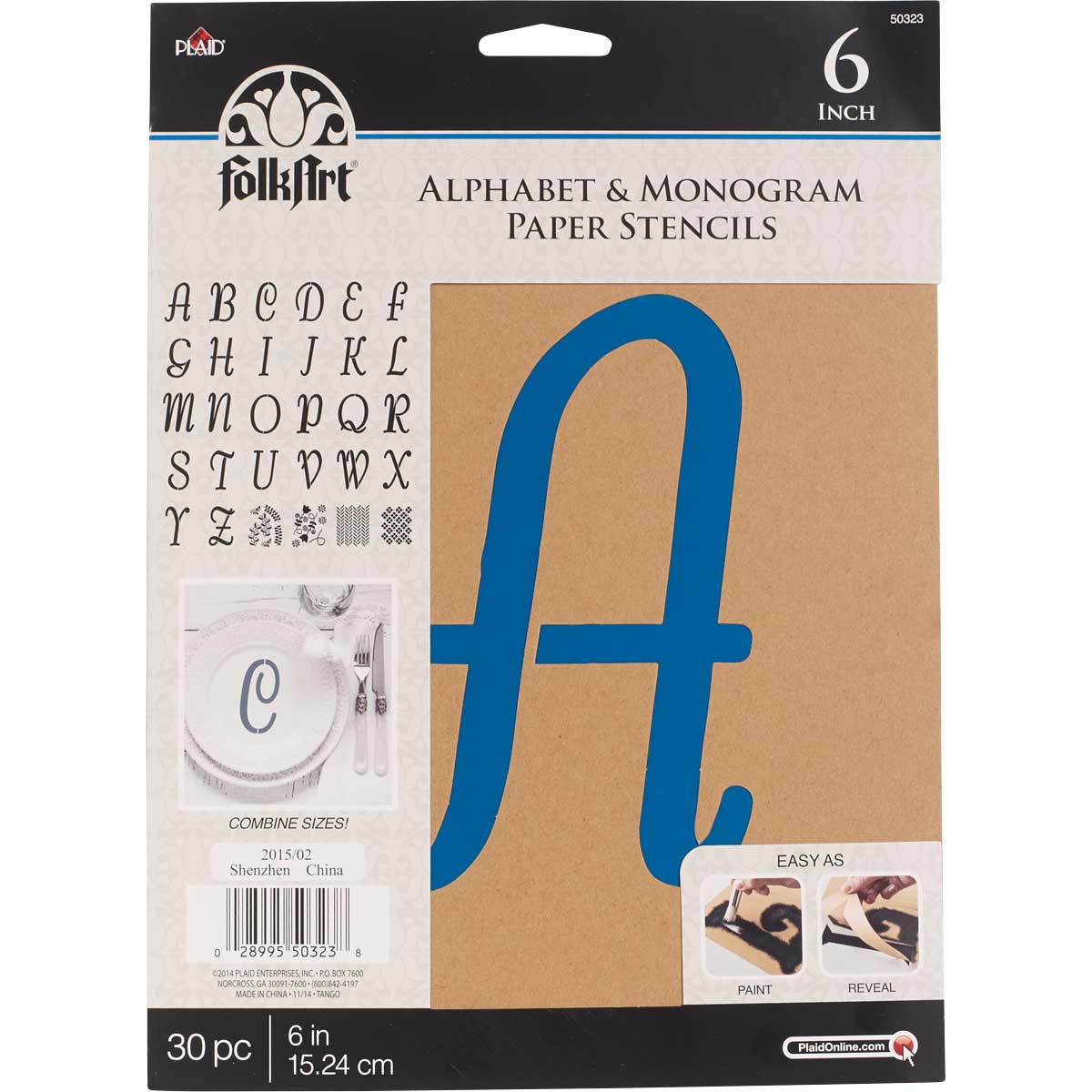 FolkArt ® Alphabet & Monogram Paper Stencils - Italic Font, 6
