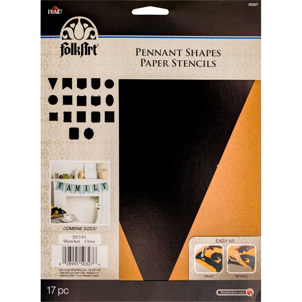 FolkArt ® Alphabet & Monogram Paper Stencils - Pennant Shapes