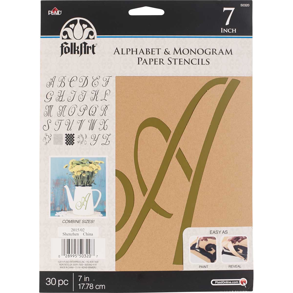 FolkArt ® Alphabet & Monogram Paper Stencils - Script Font, 7