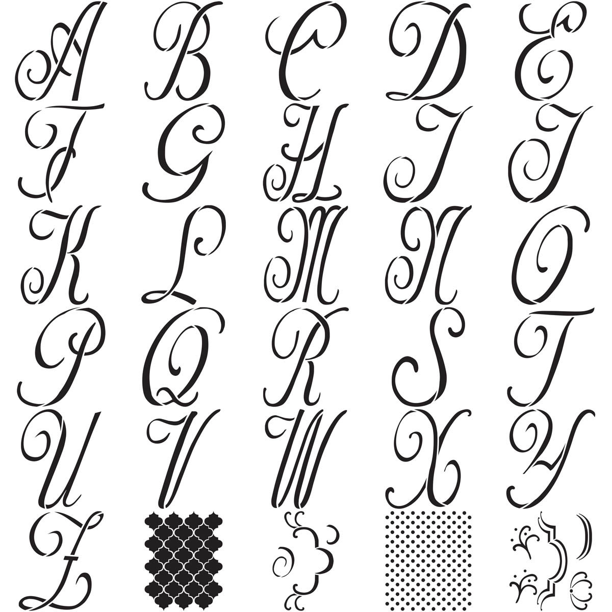 FolkArt ® Alphabet & Monogram Paper Stencils - Script Font, 6