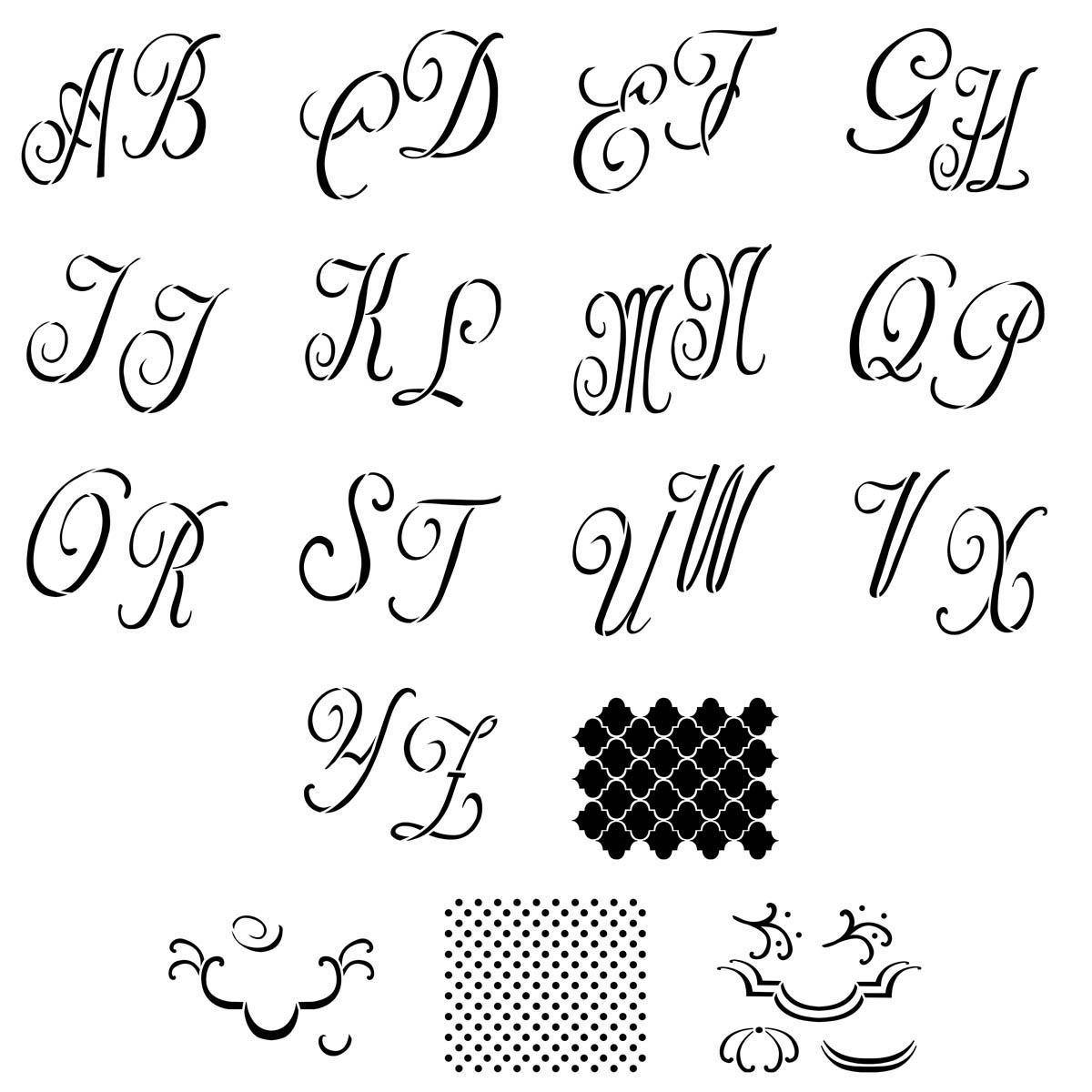 FolkArt ® Alphabet & Monogram Paper Stencils - Script Font, 5
