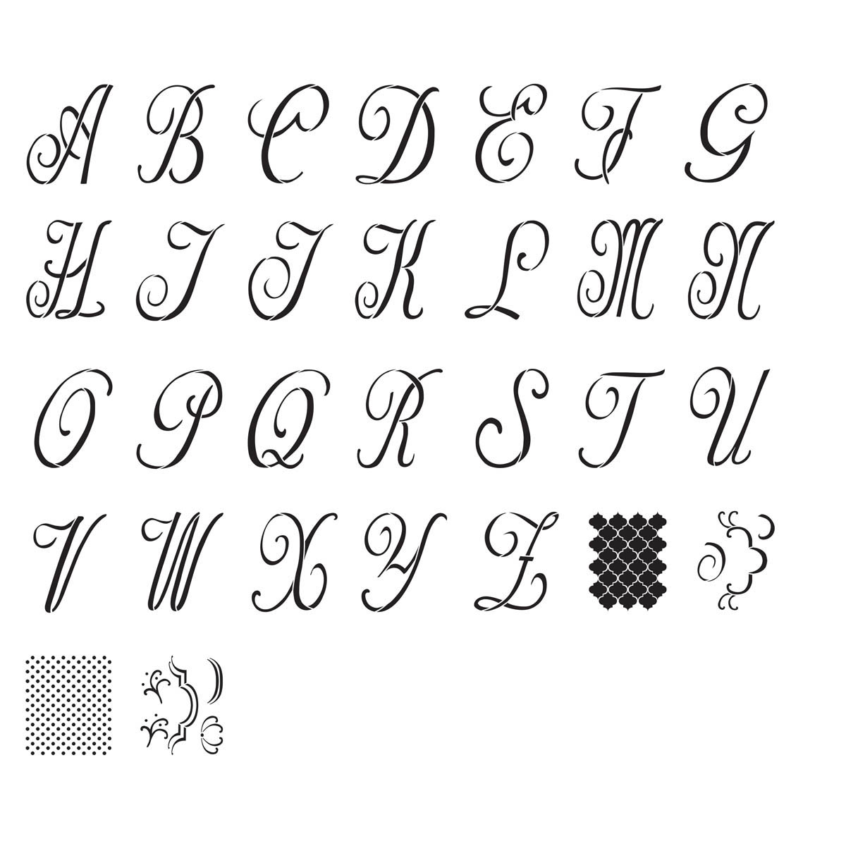 FolkArt ® Alphabet & Monogram Paper Stencils - Script Font, 8
