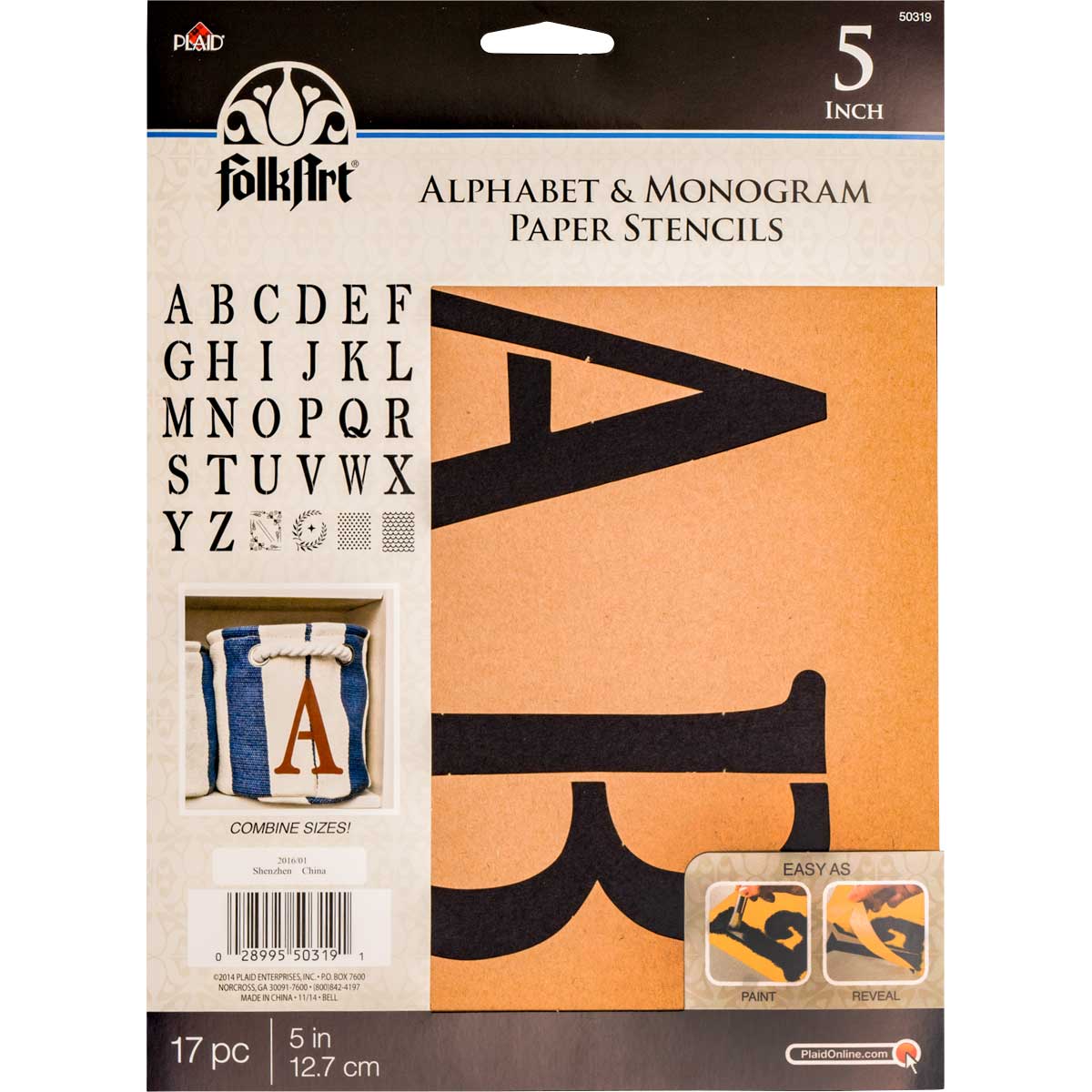 FolkArt ® Alphabet & Monogram Paper Stencils - Serif Font, 5
