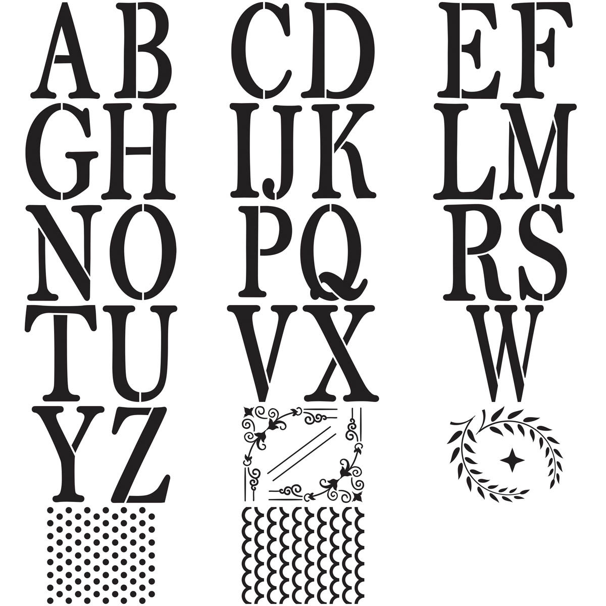 FolkArt ® Alphabet & Monogram Paper Stencils - Serif Font, 5