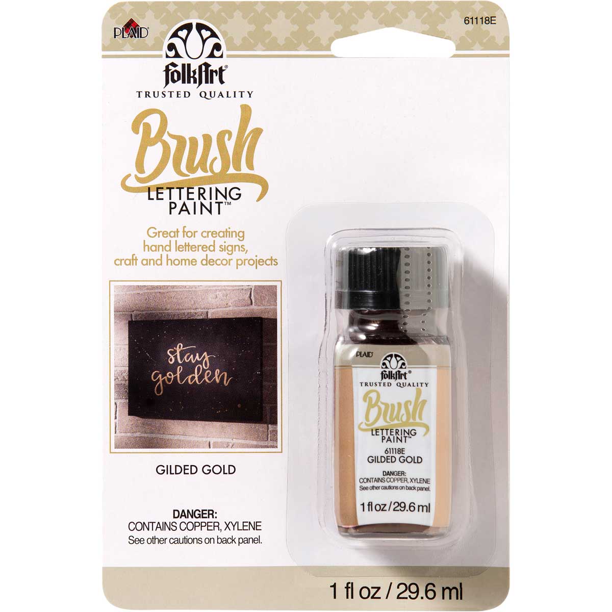 FolkArt ® Brush Lettering Paint - Gilded Gold, 1 oz. - 61118E