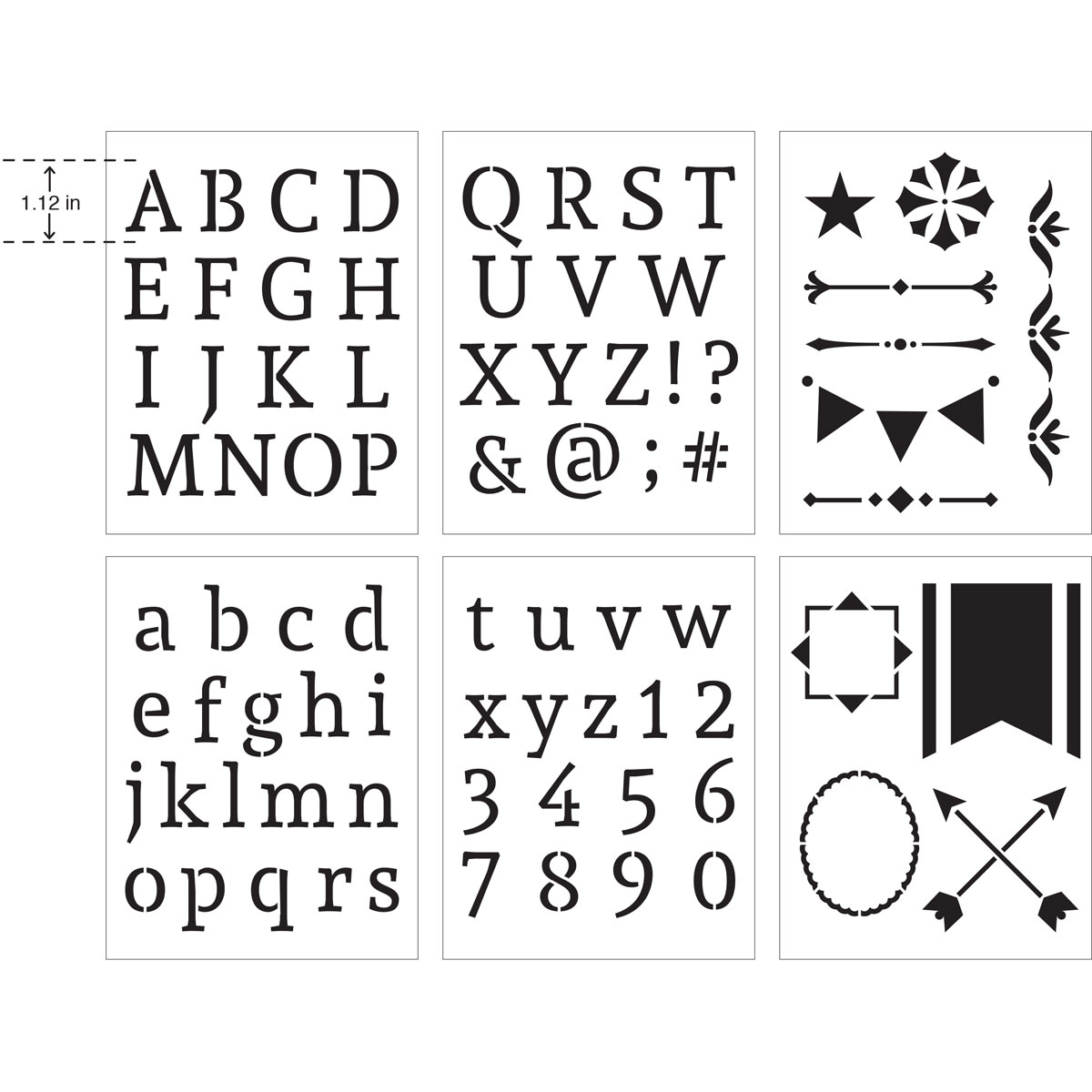 FolkArt ® Craft Stencils - Value Packs - Alphabet Serif - 71977
