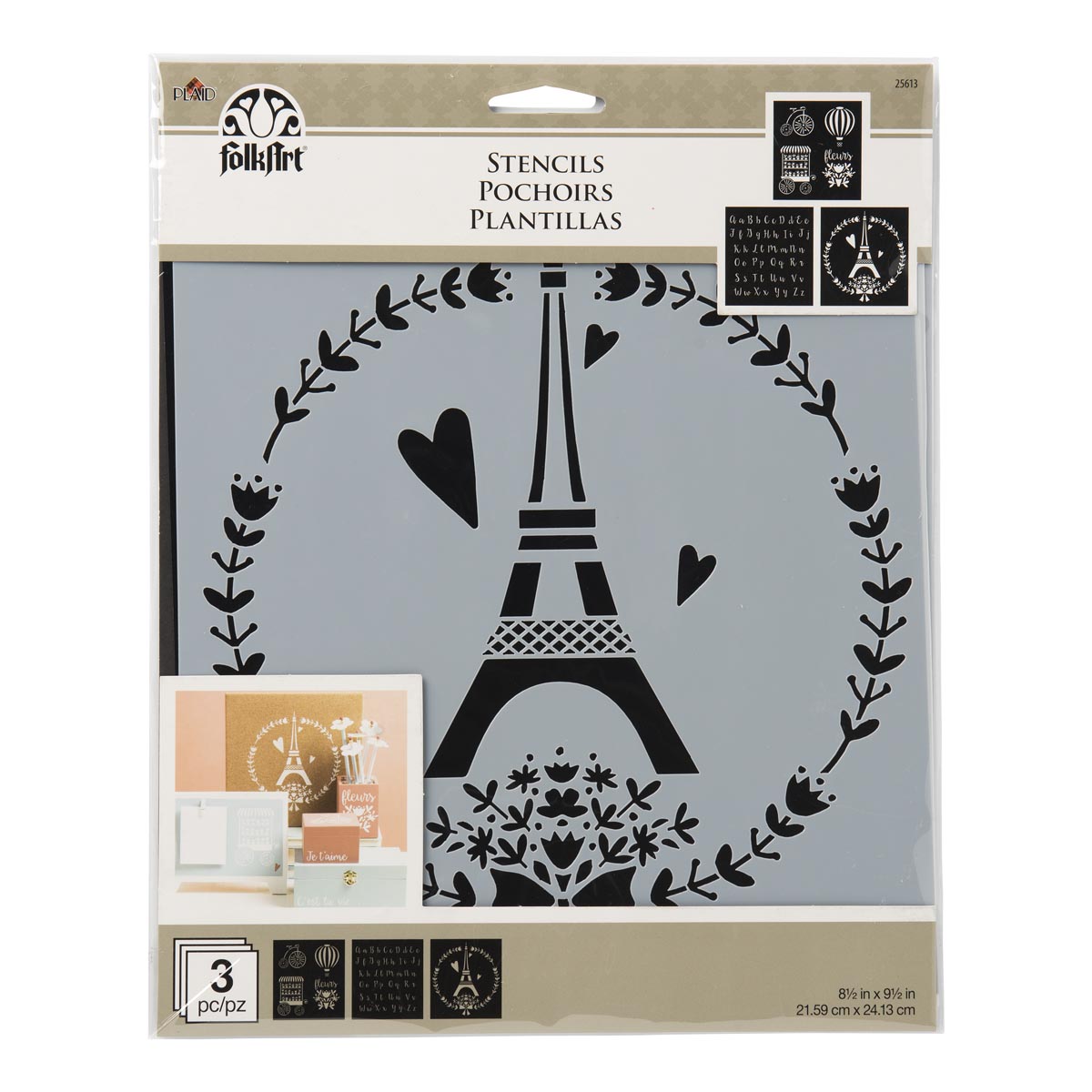 FolkArt ® Craft Stencils - Value Packs - Paris Sweet - 25613