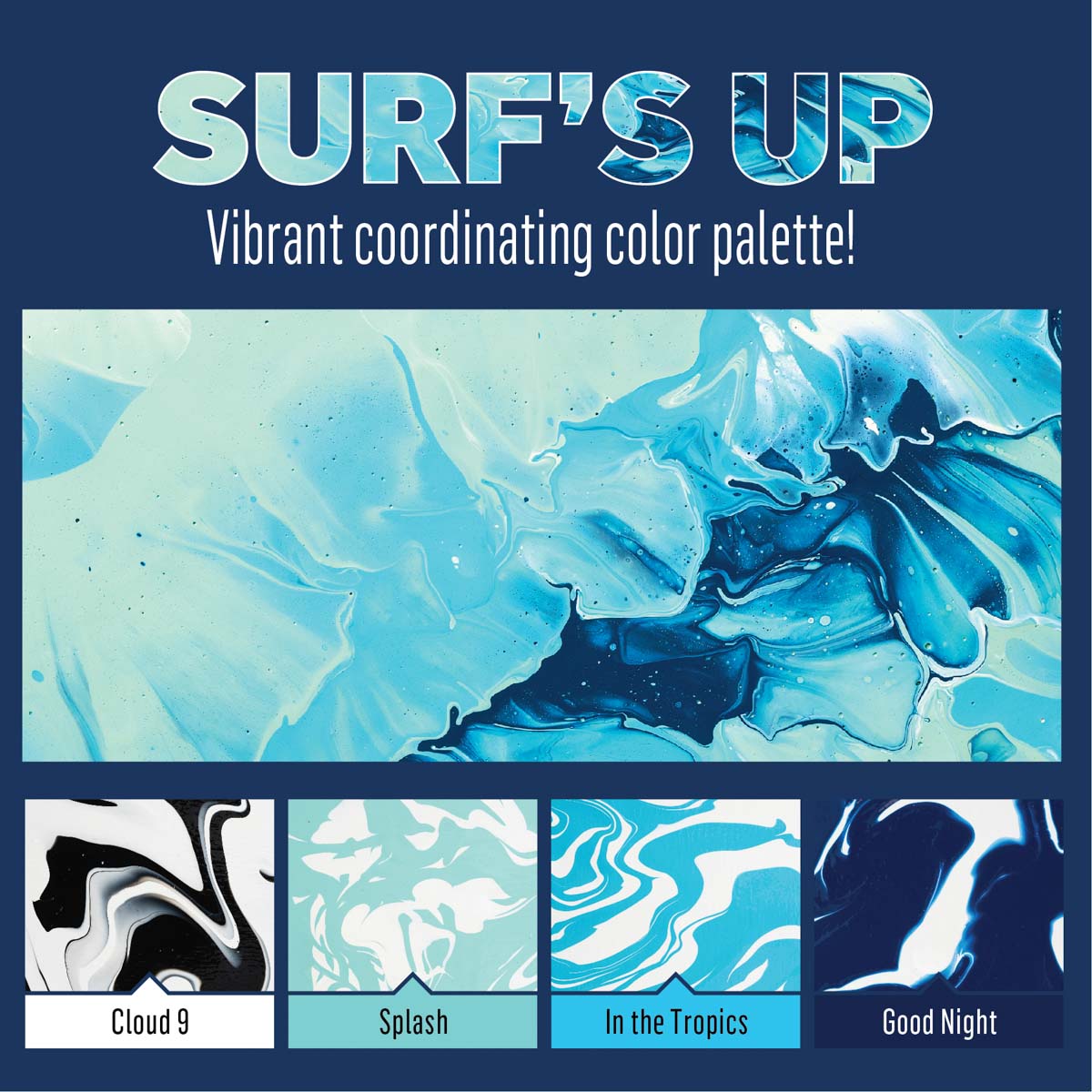 FolkArt ® Drizzle™ Paint Set Surf's Up, 4 pc. - 50414