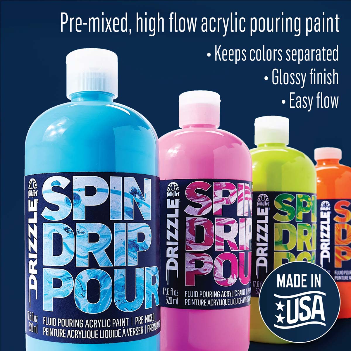 FolkArt ® Drizzle™ Pouring Acrylics - Pop Neon, 17.6 oz. - 50385
