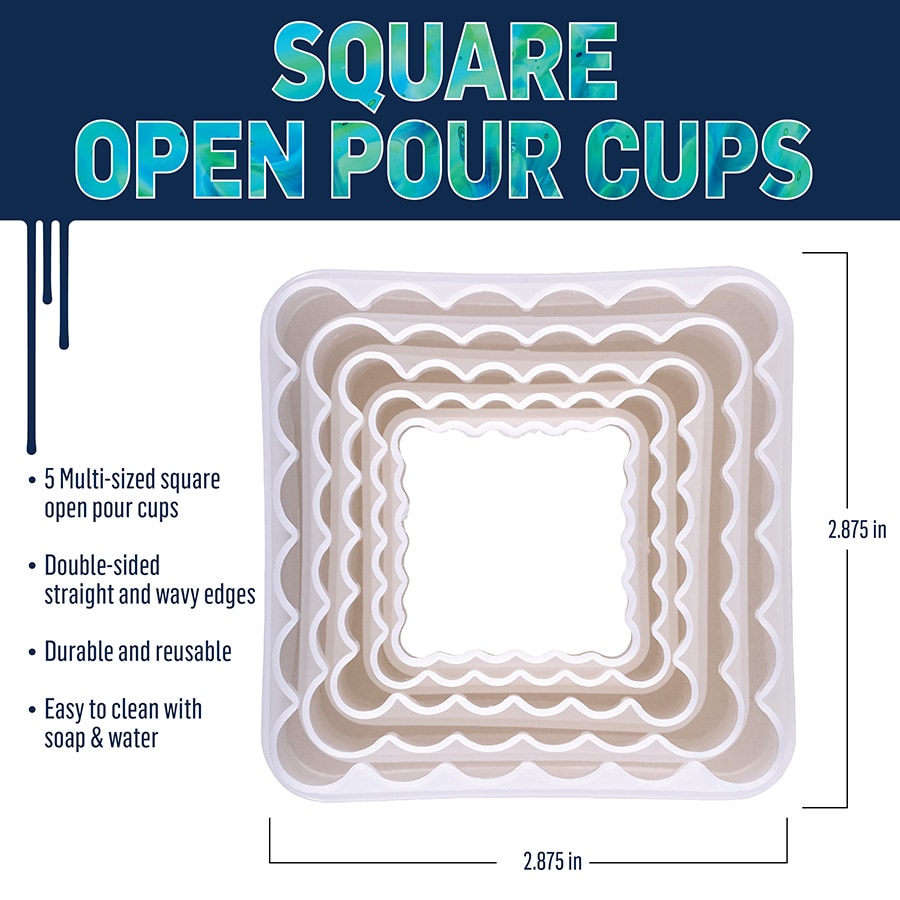 FolkArt ® Drizzle™ Tools - Square Pouring Cup Set, 5 pc. - 61851