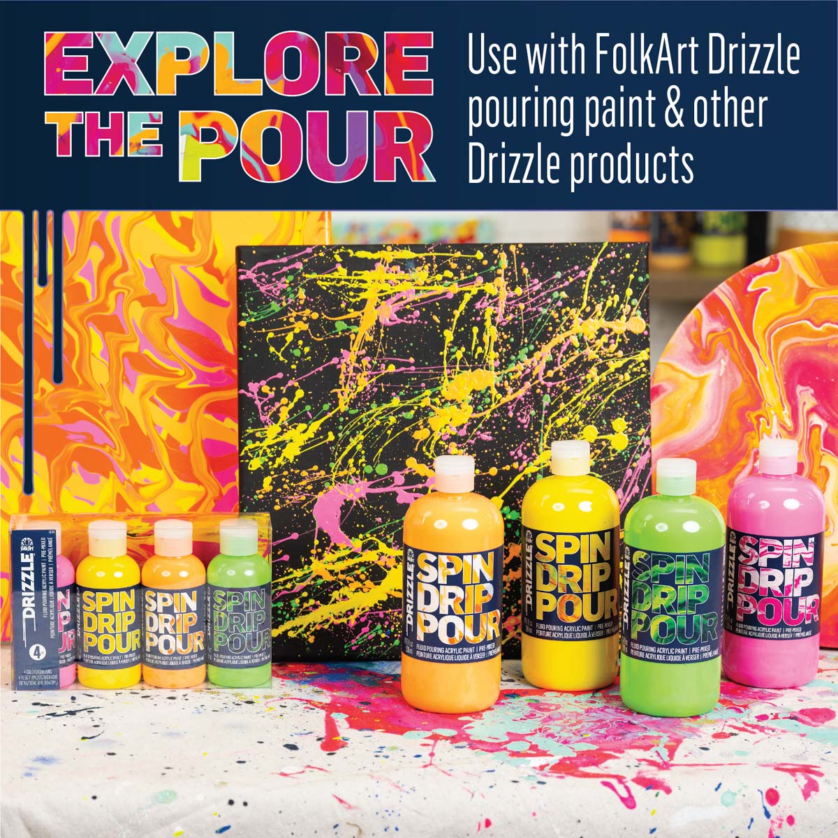 FolkArt Drizzle - Drop, Swipe & Stir Tool Set, 13 pc - 50429