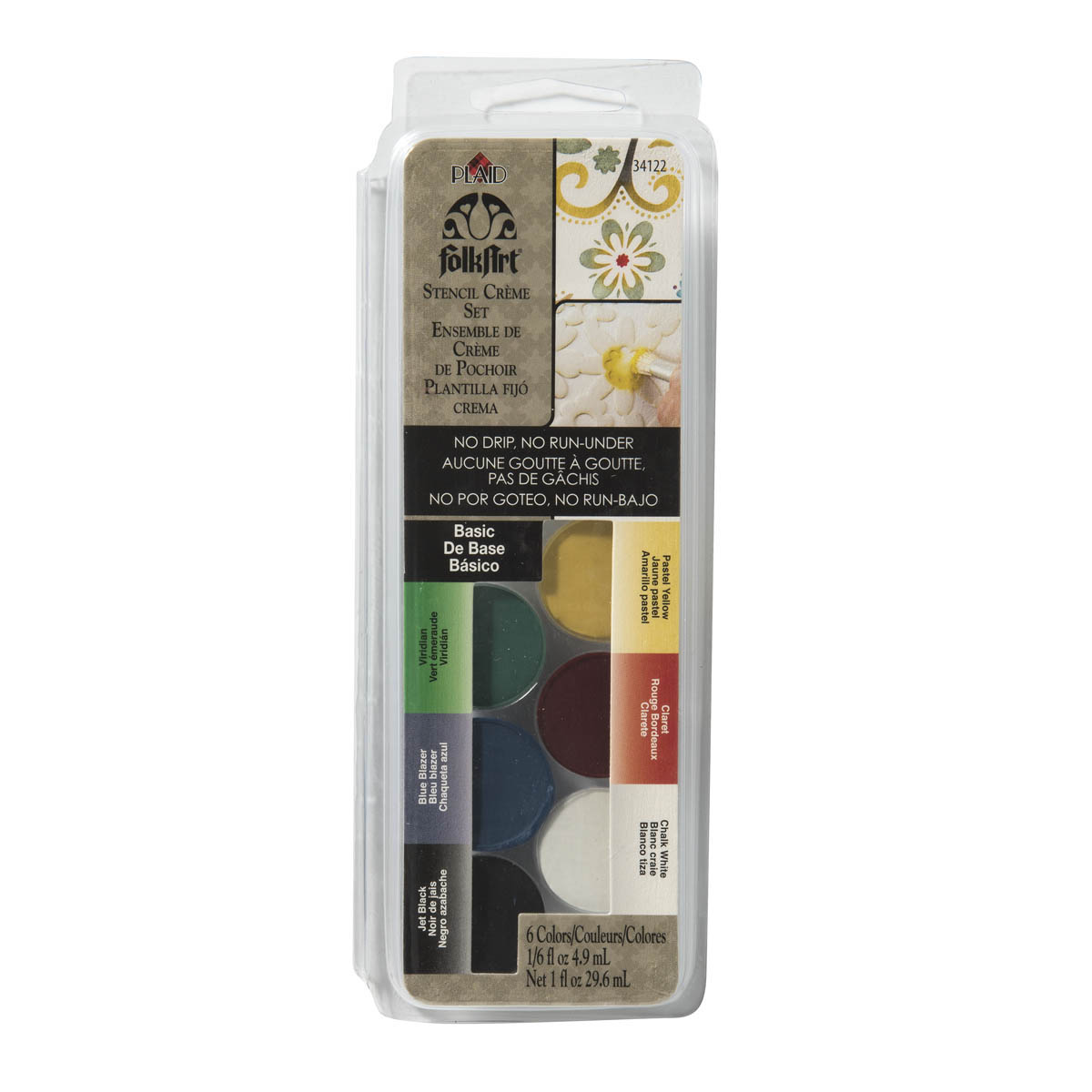 FolkArt ® Dry Brush Stencil Creme Set - Basic - 34122