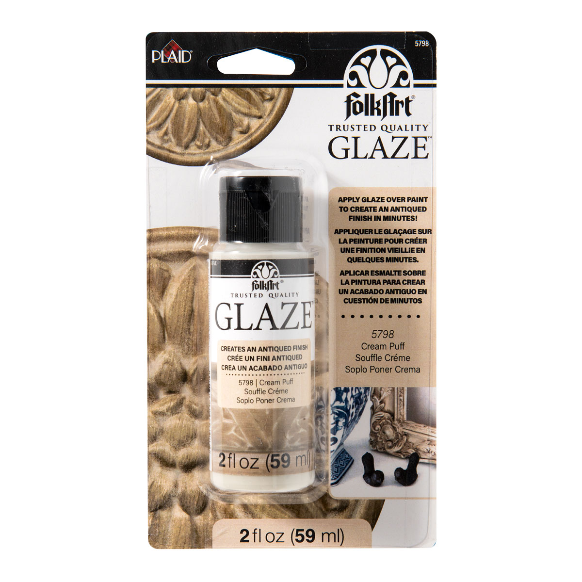 FolkArt ® Glaze™ - Cream Puff, 2 oz. Carded - 5798