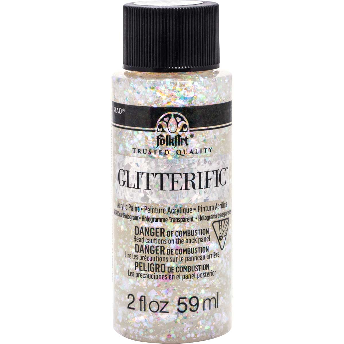 FolkArt ® Glitterific™ Acrylic Paint - Clear Hologram, 2 oz. - 5874