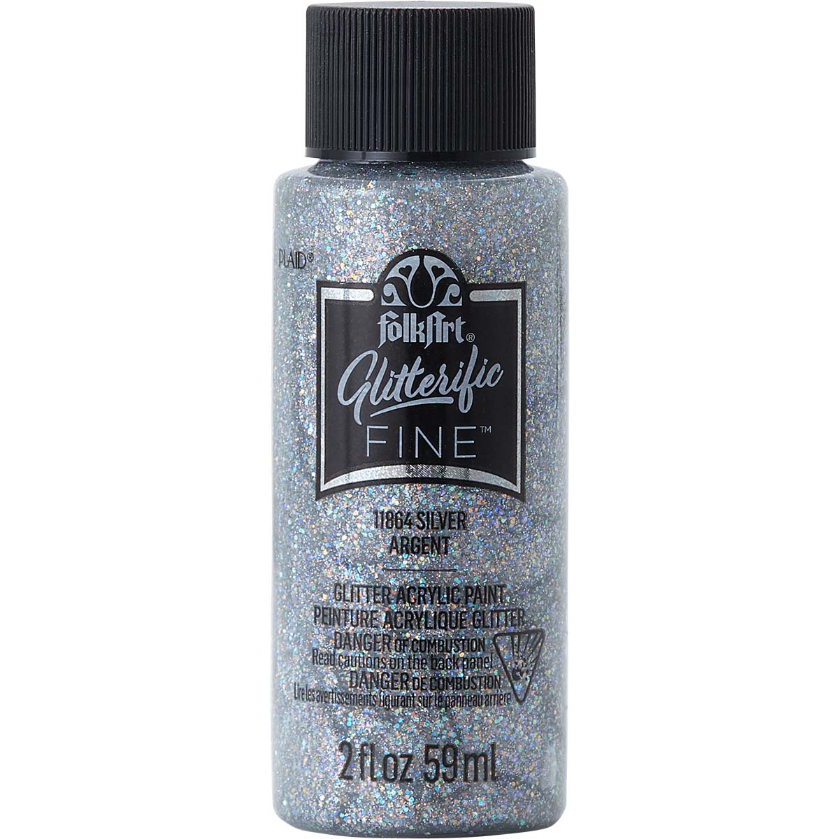FolkArt ® Glitterific Fine™ Acrylic Paint - Silver, 2 oz. - 11864