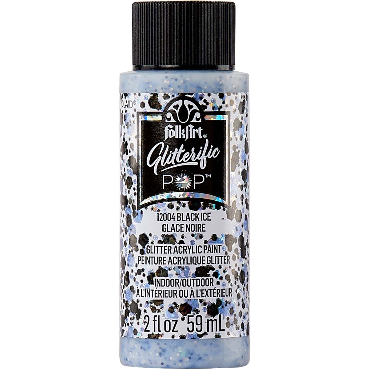 FolkArt ® Glitterific POP™ Acrylic Paint - Black Ice, 2 oz. - 12004