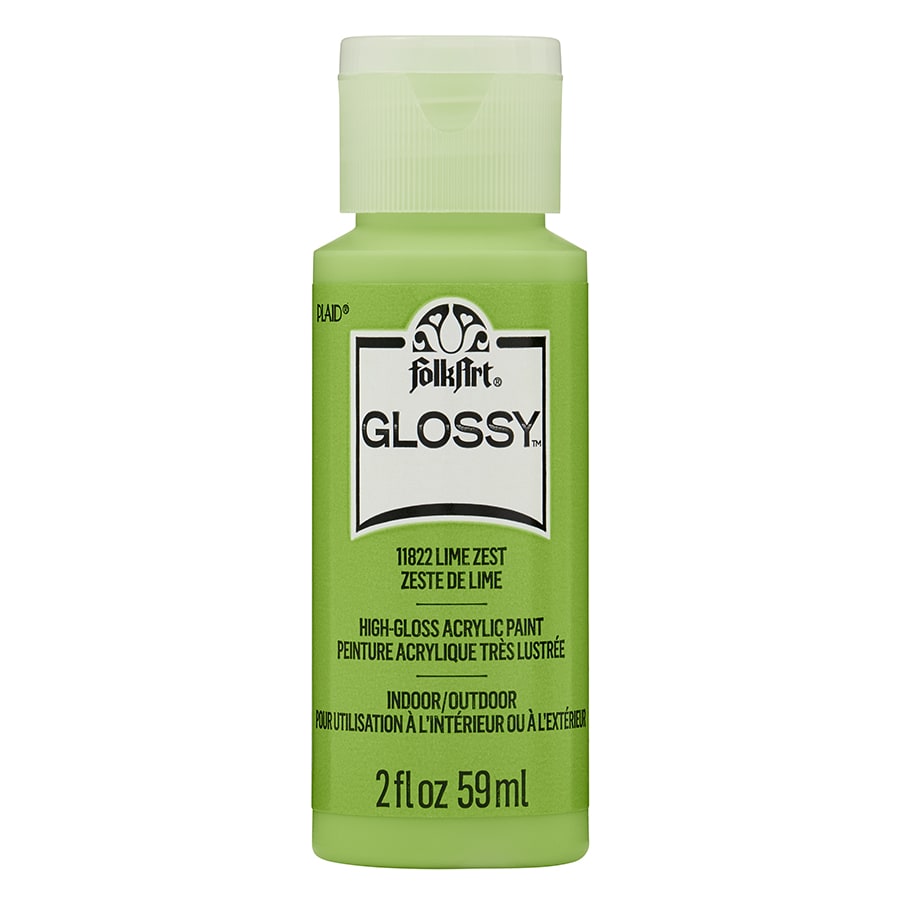 FolkArt Glossy Acrylic Paint - Lime Zest, 2 oz. - 11822